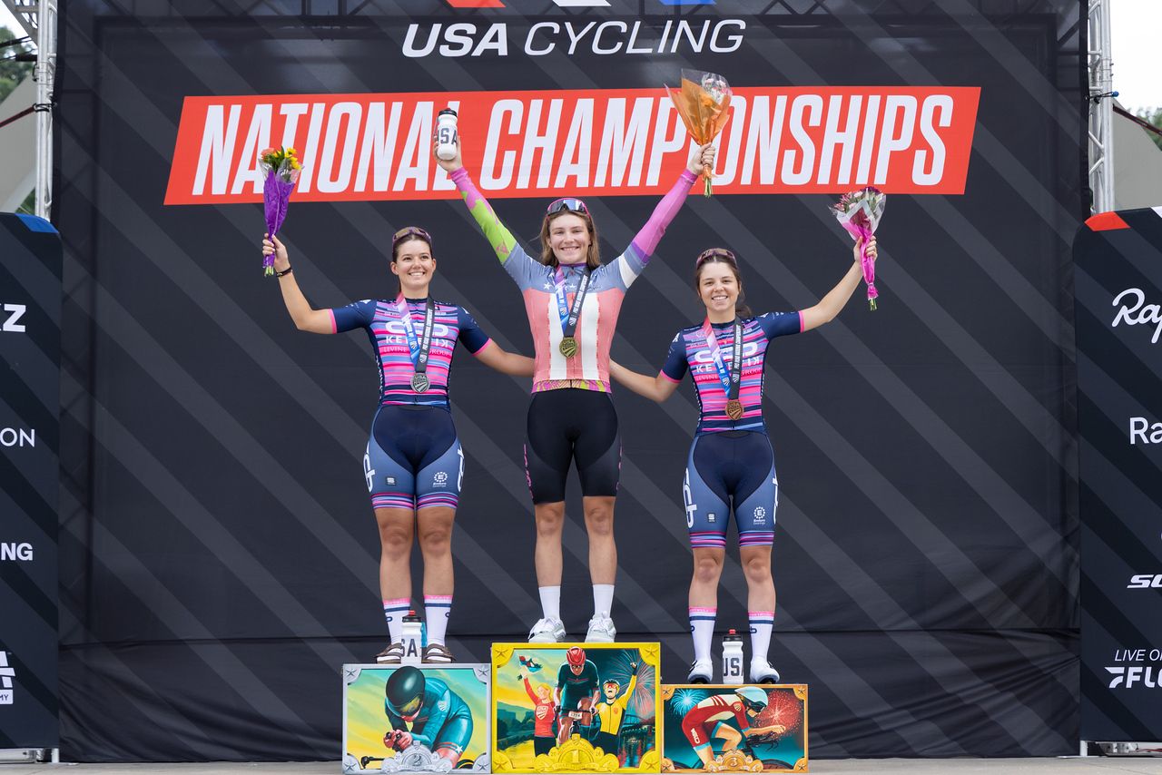 The under-23 women's podium