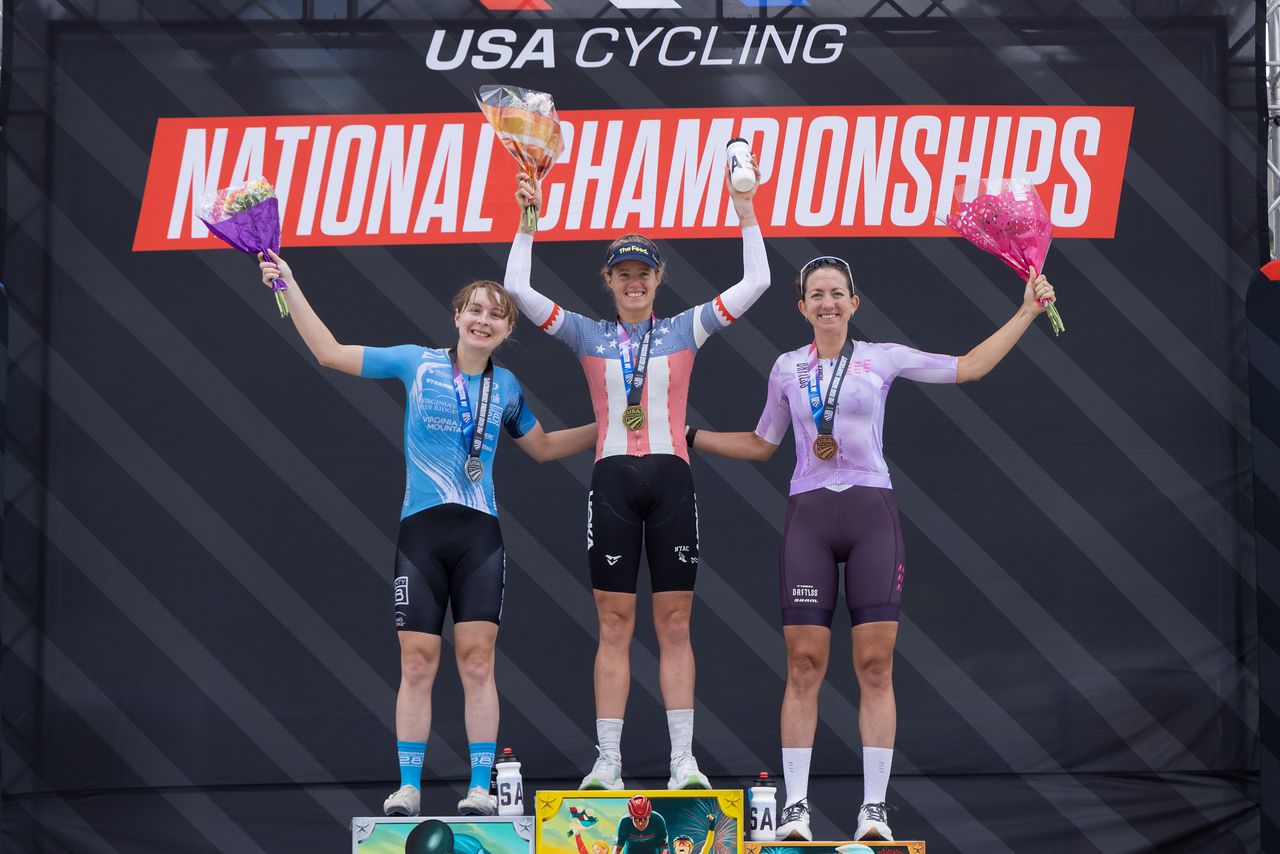 The US National Championship junior women's time trial podium
